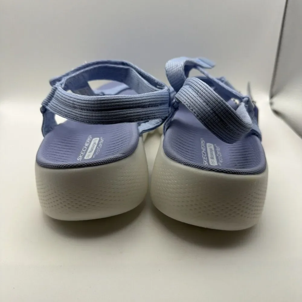 NEW Skechers Women's Go Walk Flex Sublime Strappy Sandals Light Blue | Size 8.5